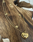 Layered Heart Necklace Gold Personalised