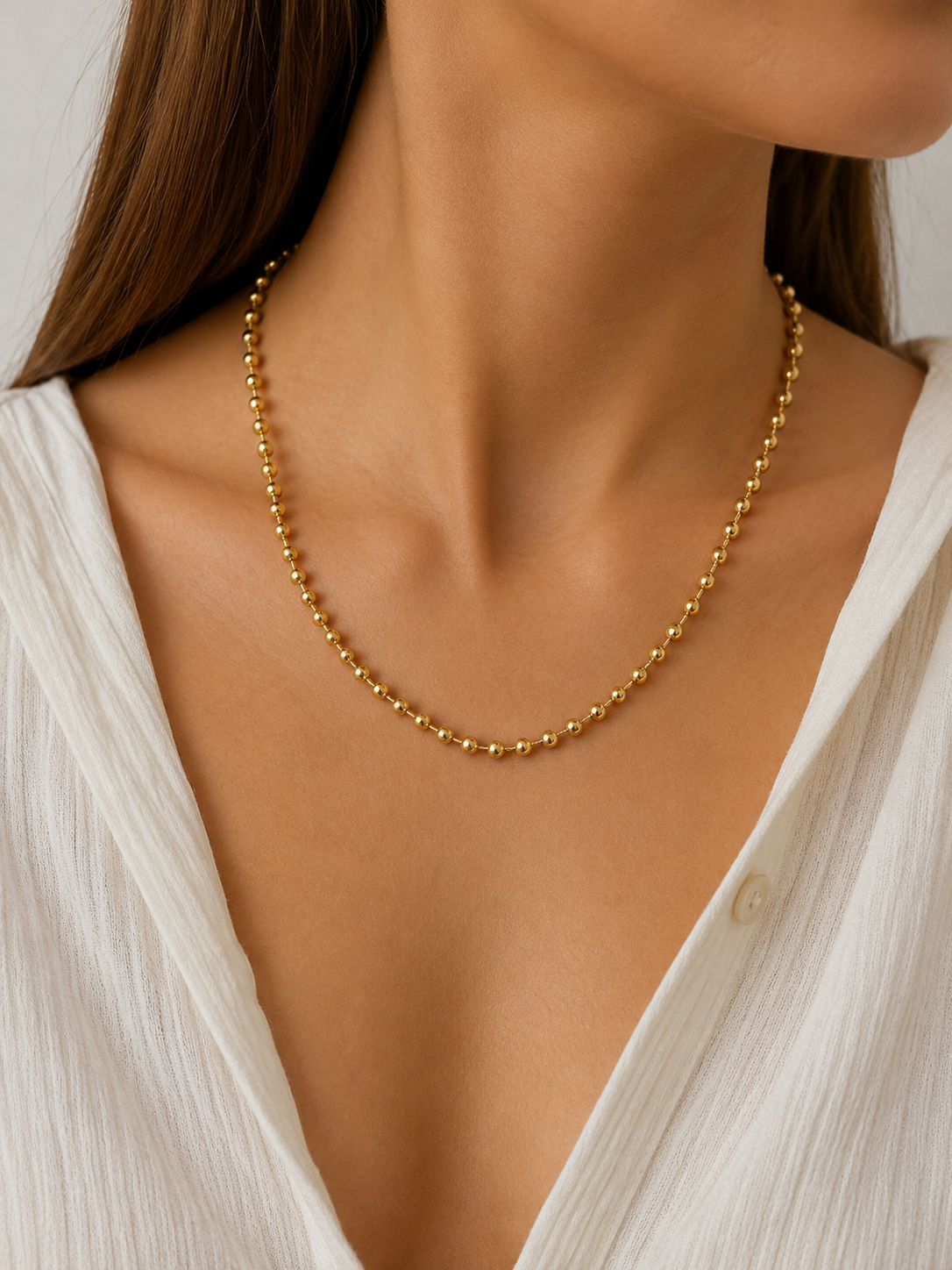 Golden Harmony Bead Necklace