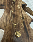 Layered Heart Necklace Gold Personalised