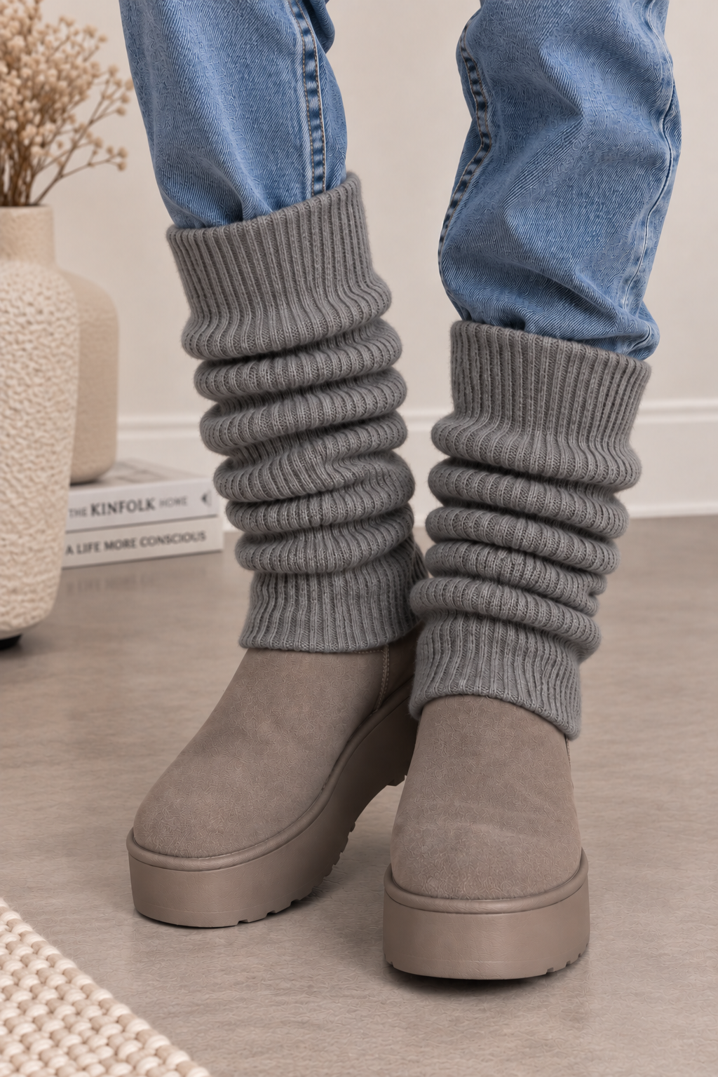 Slouch Leg Warmers Slate Grey