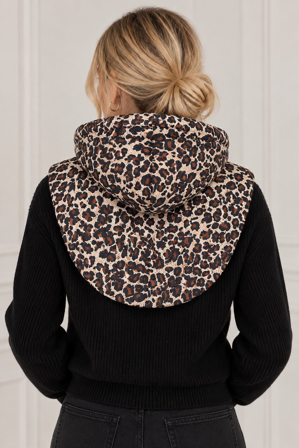 Leopard Padded Hooded Snood