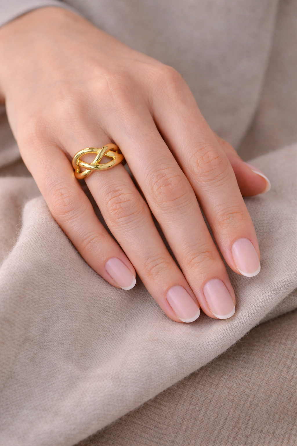 Golden Knot Statement Ring