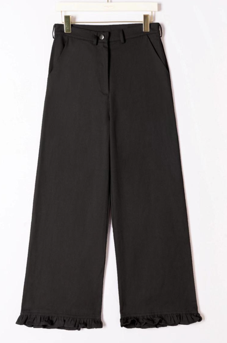 Edith Frill Trousers Black