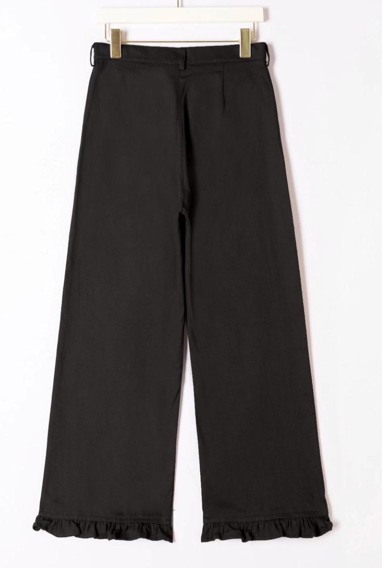 Edith Frill Trousers Black